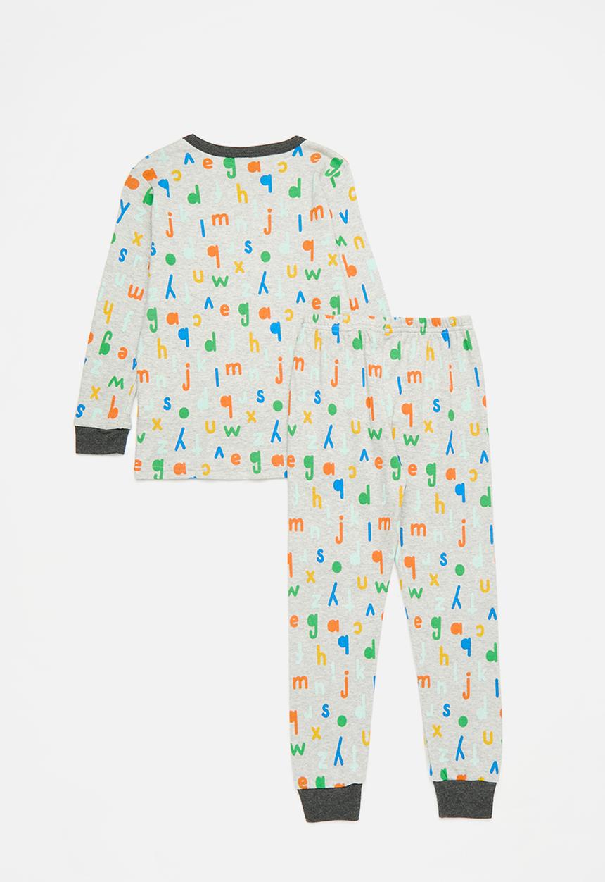 Pop Candy - Long sleeve pj set - grey/black/multi