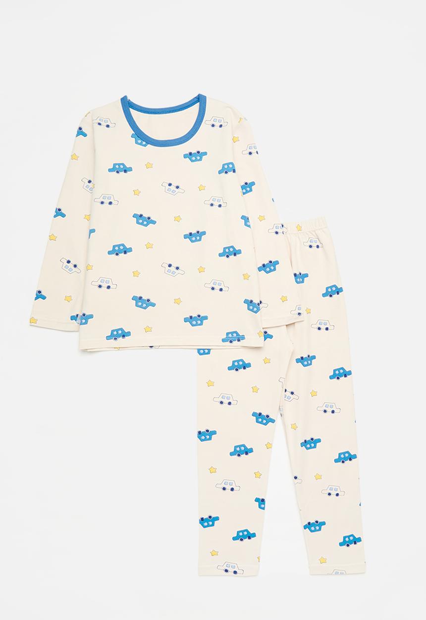 Pop Candy - Printed pj set - blue & ecru
