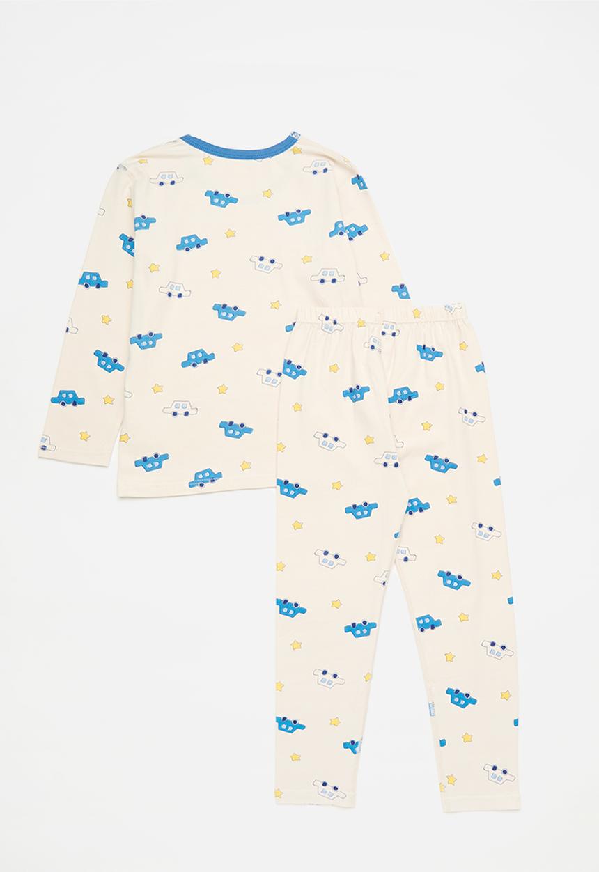 Pop Candy - Printed pj set - blue & ecru
