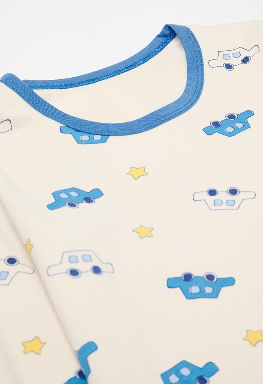 Pop Candy - Printed pj set - blue & ecru