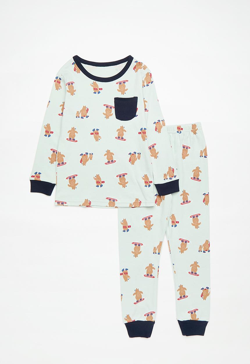 Pop Candy - Printed pj set - mint cream/ski bear