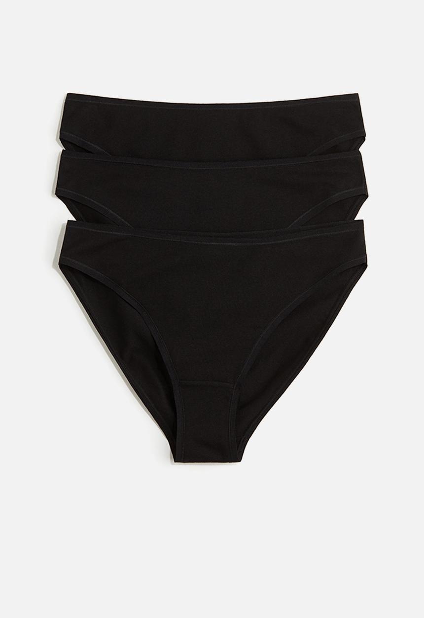 H&M - 3-pack cotton bikini briefs - black