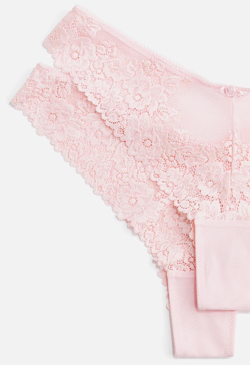 H&M - 2 pack lace brazilian briefs - light ink