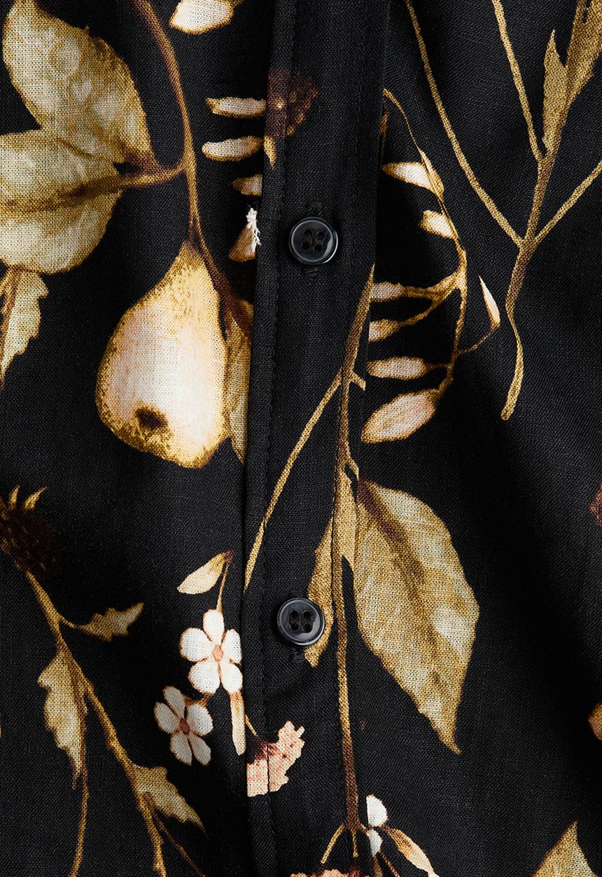 H&M - Linen-blend blouse - black & floral