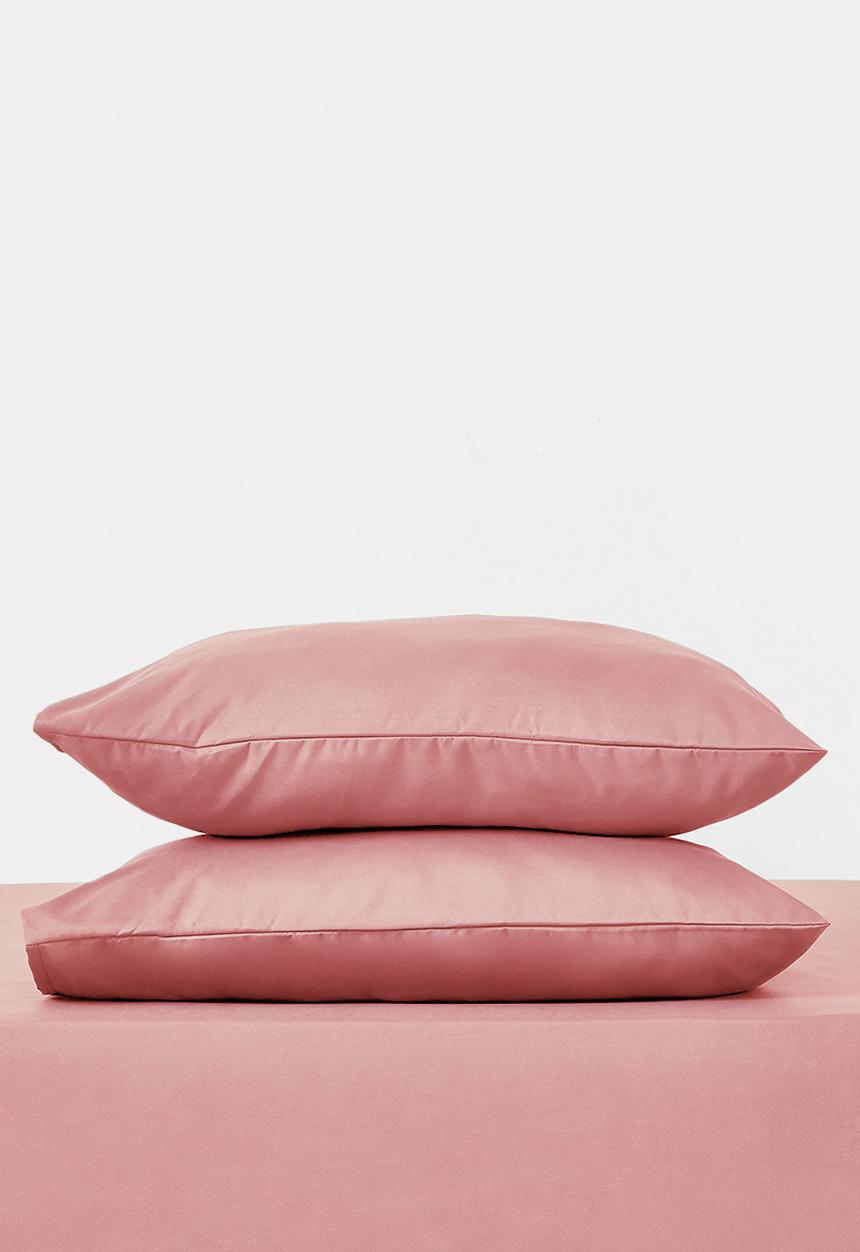 Sixth Floor - Recycled Microfibre Standard Pillowcase Set - Dusty Rose