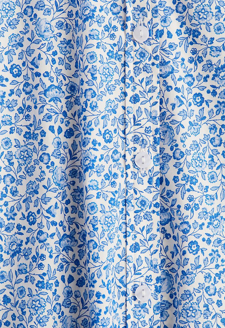 H&M - Poplin blouse - white & blue floral