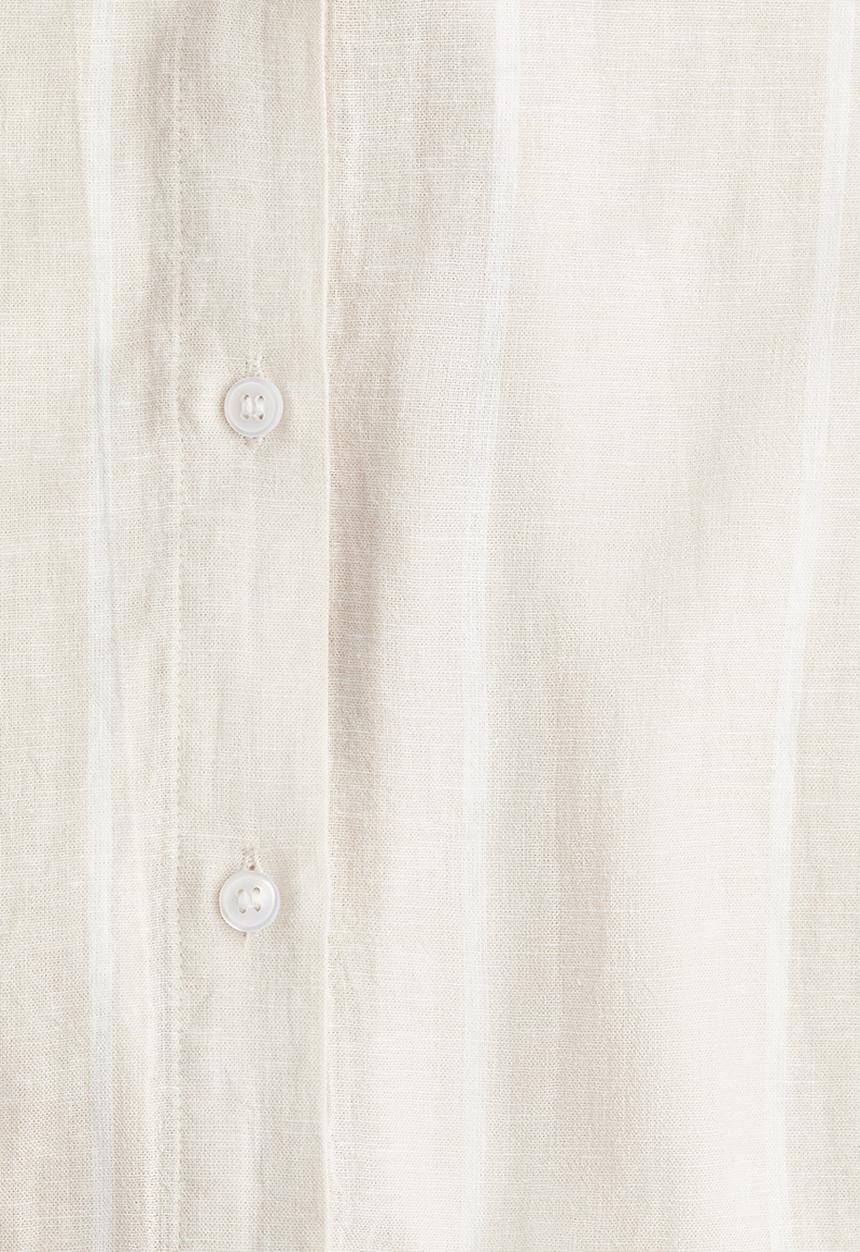H&M - Oversized linen-blend shirt - light beige
