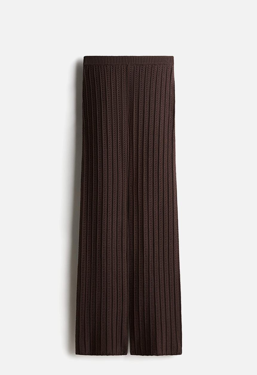 H&M - Crochet-look trousers - dark brown