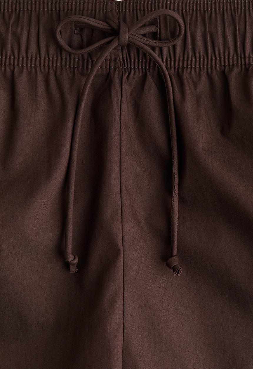 H&M - Cotton drawstring shorts - dark brown