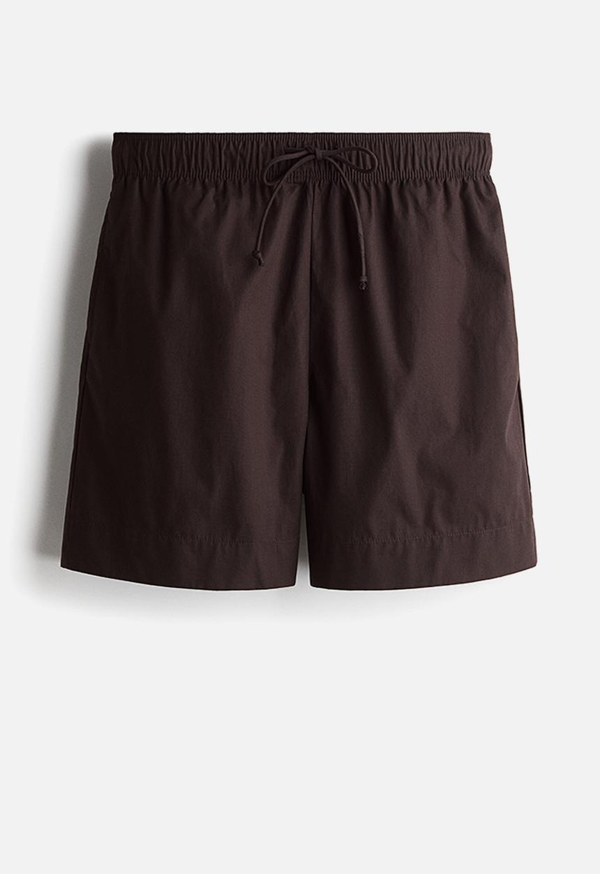 H&M - Cotton drawstring shorts - dark brown
