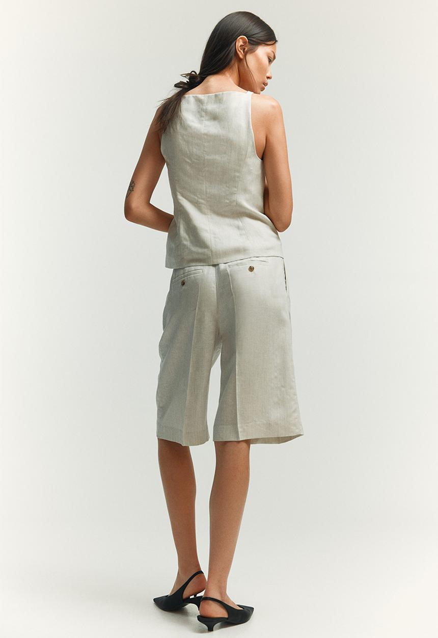 H&M - Linen-blend waistcoat - light grey