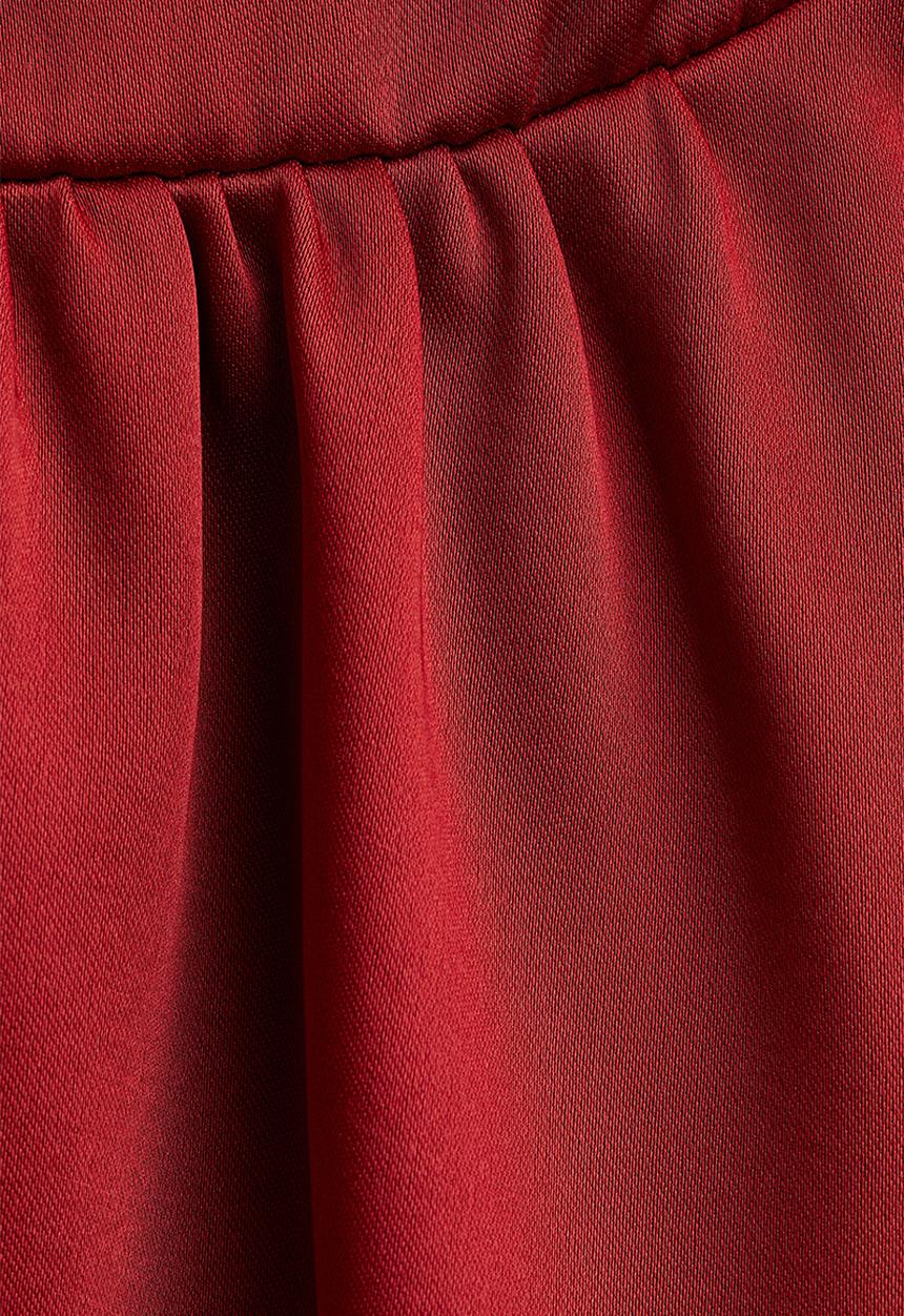 H&M - Circular-skirt halterneck dress - red