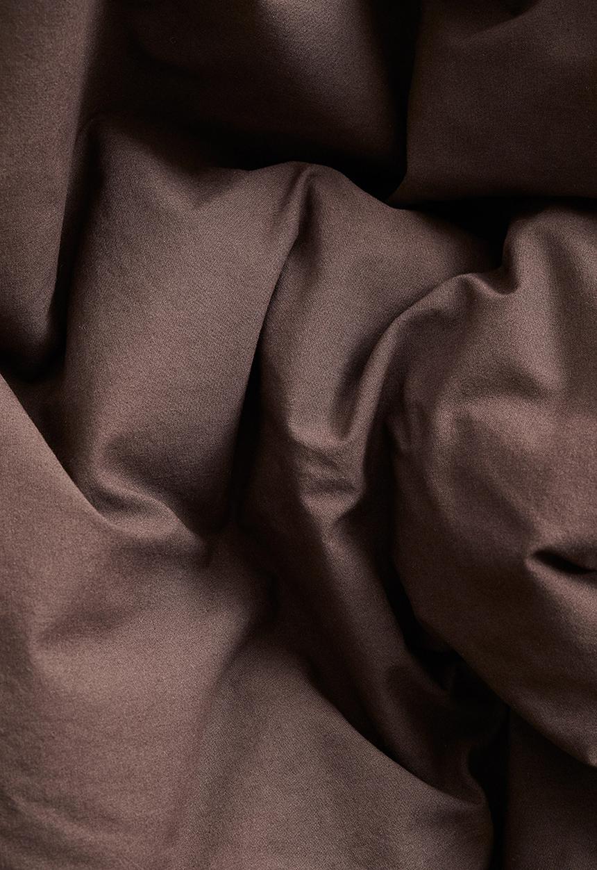 H&M - Washed cotton double/king duvet cover set - dark brown