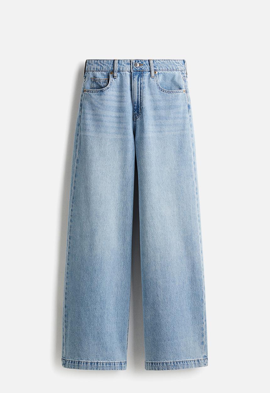 H&M - Wide high jeans - light denim blue