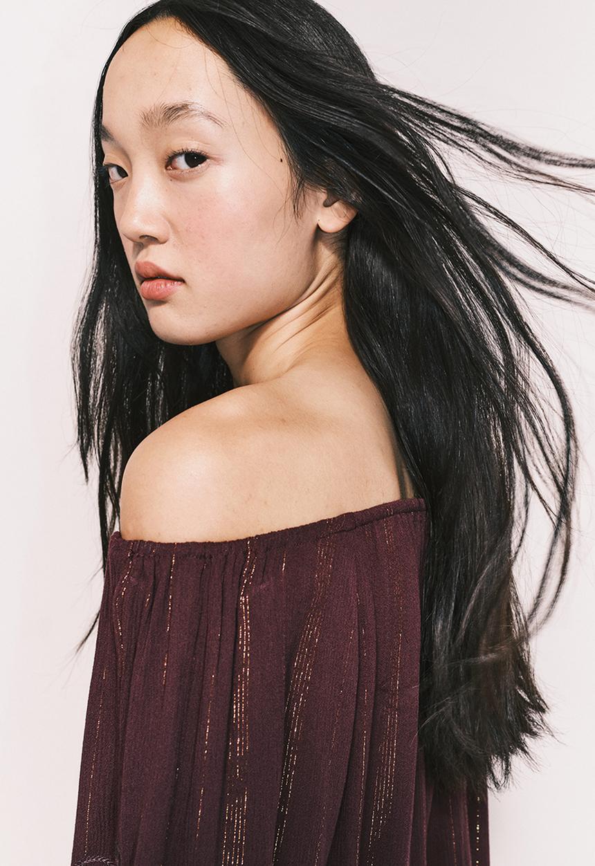 H&M - Shimmering blouse - burgundy