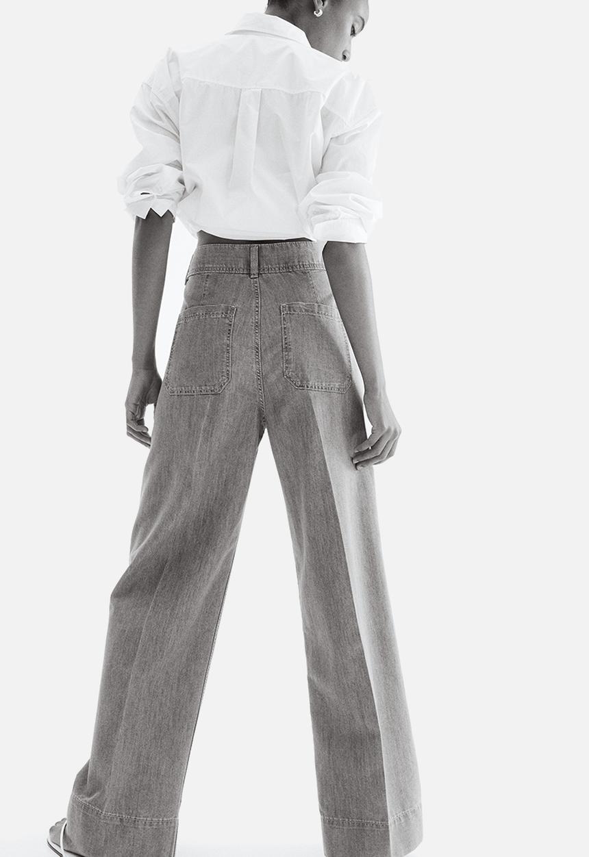 H&M - Wide high jeans -  light denim blue
