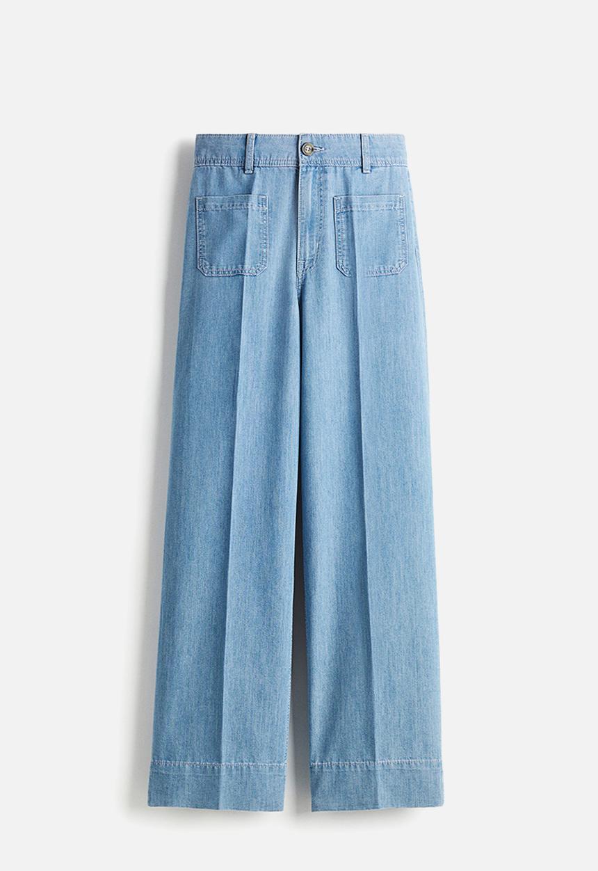 H&M - Wide high jeans -  light denim blue