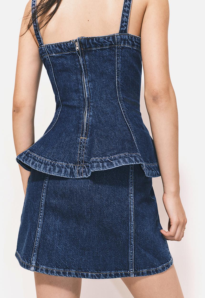 H&M - Mini skirt - dark denim blue