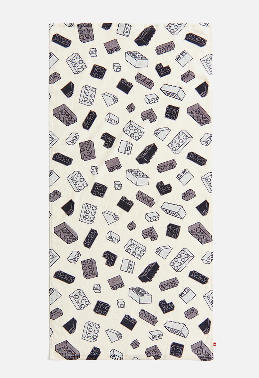 H&M - Patterned bath towel - cream/lego 