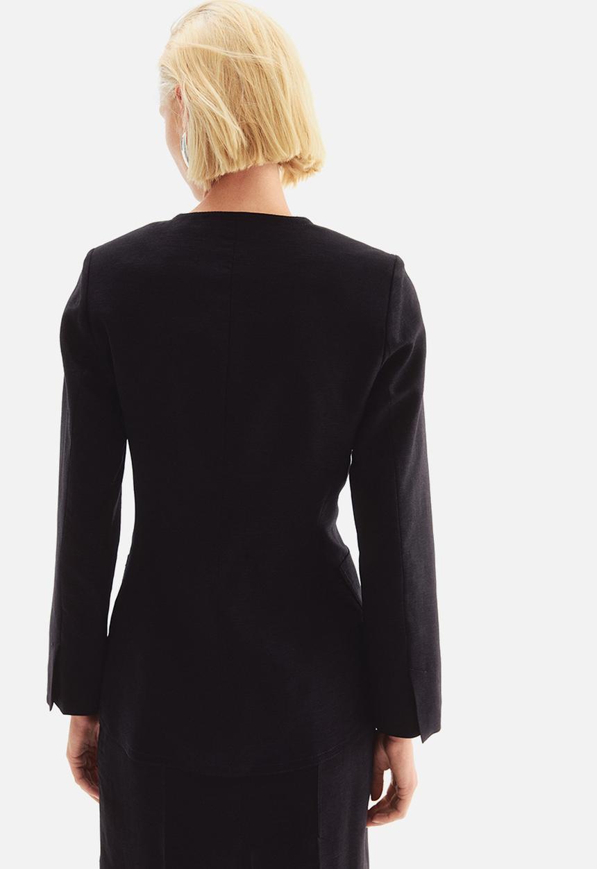 H&M - Linen-blend blazer - black