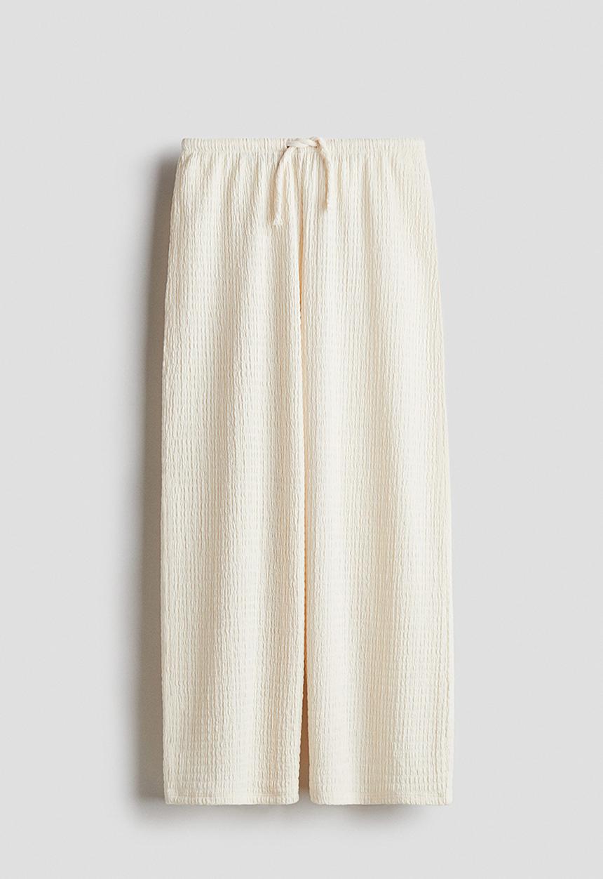 H&M - Textured jersey trousers - light beige