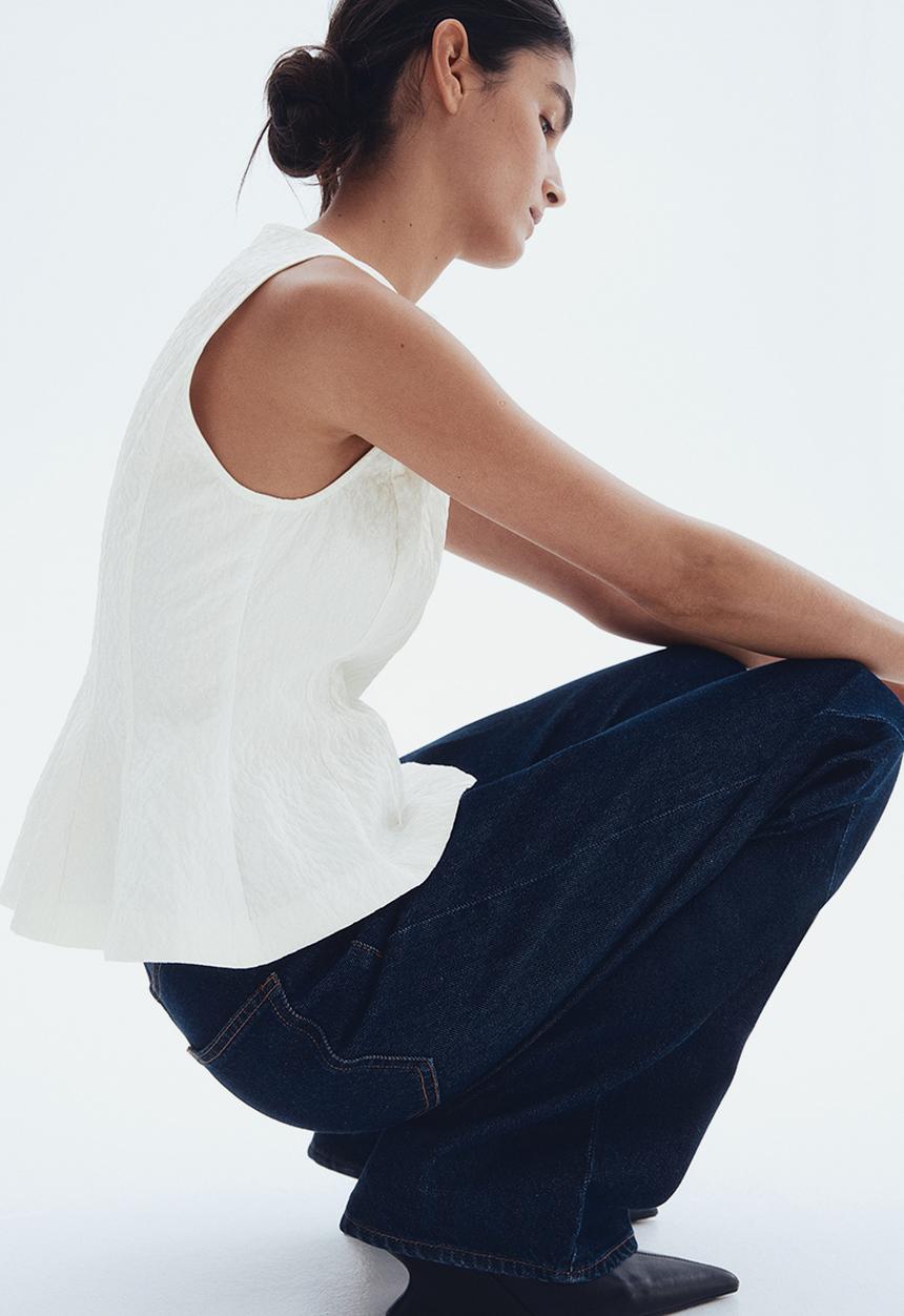 H&M - Peplum top - white