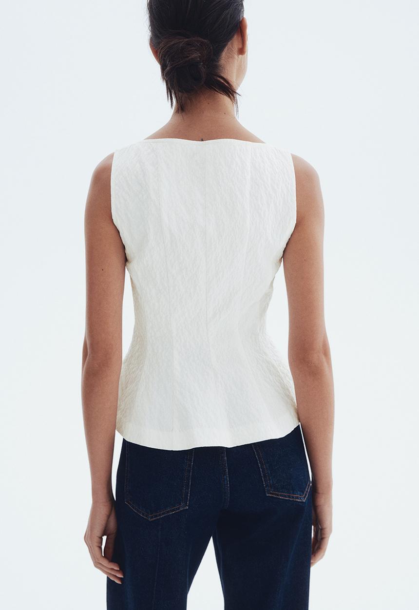 H&M - Peplum top - white