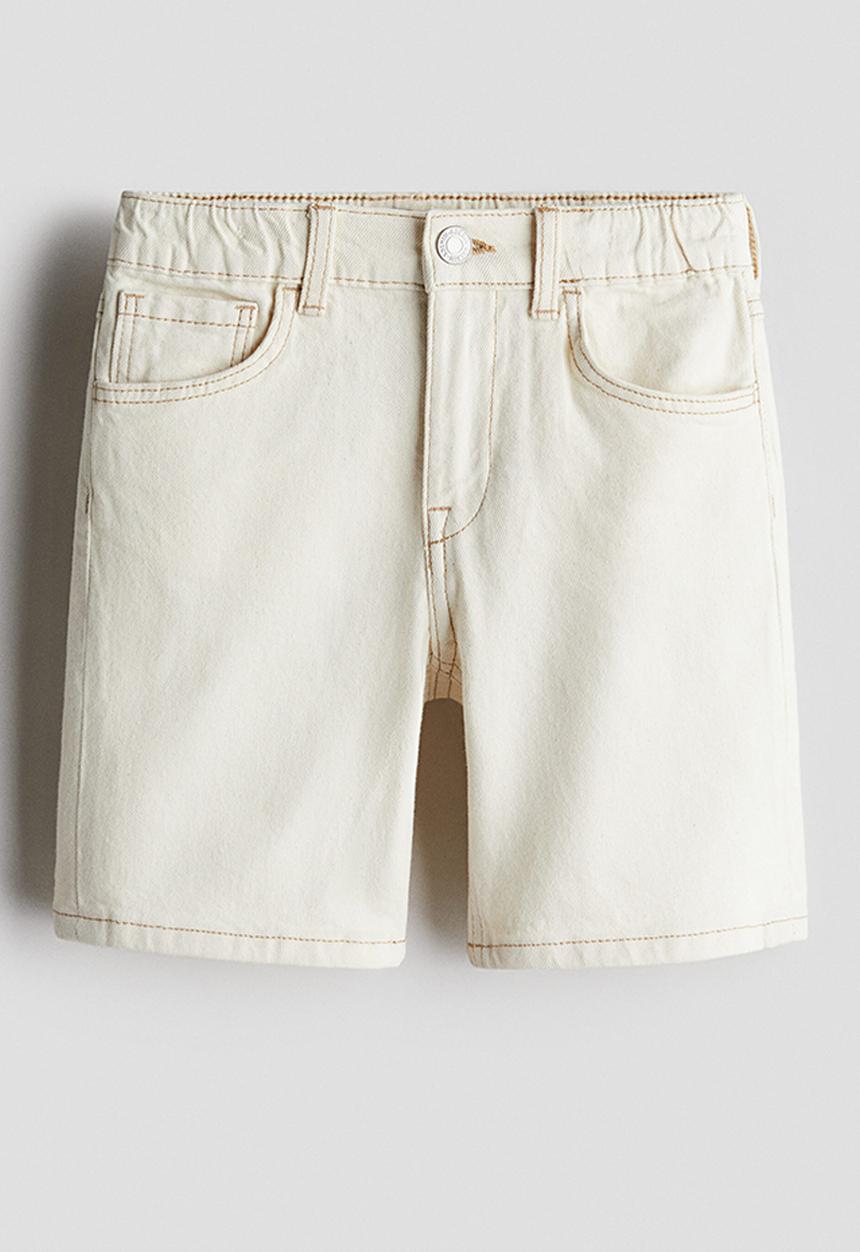 H&M - Loose fit denim shorts - cream