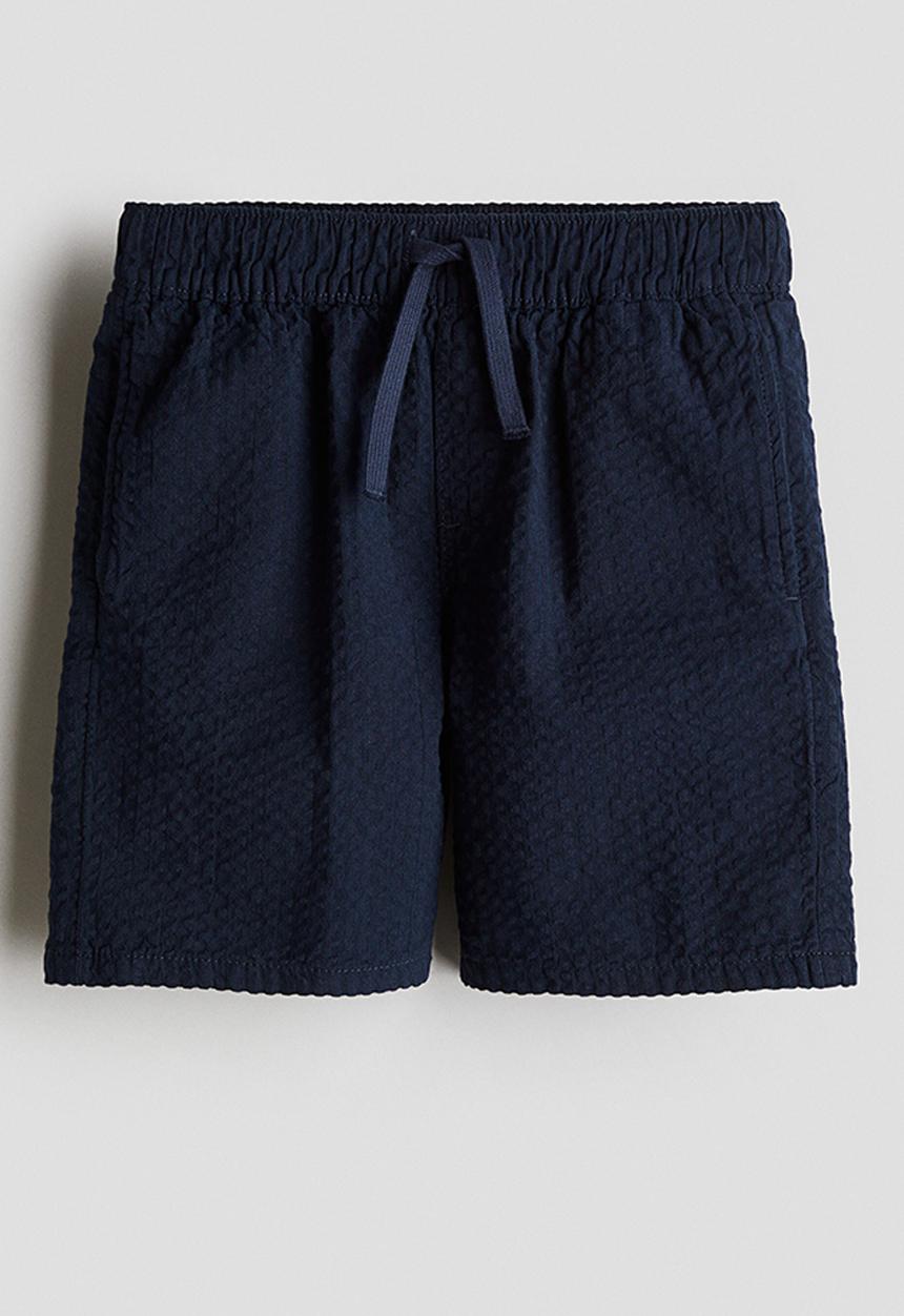 H&M - Cotton seersucker shorts - navy blue
