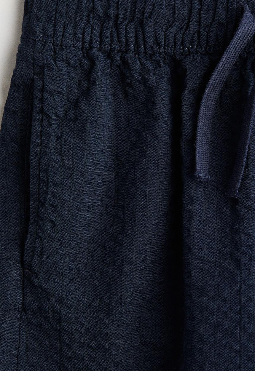 H&M - Cotton seersucker shorts - navy blue