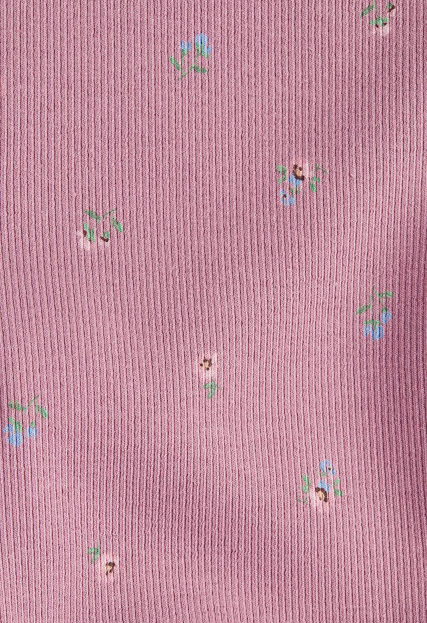 H&M - Flared leggings - dark dusty pink floral 