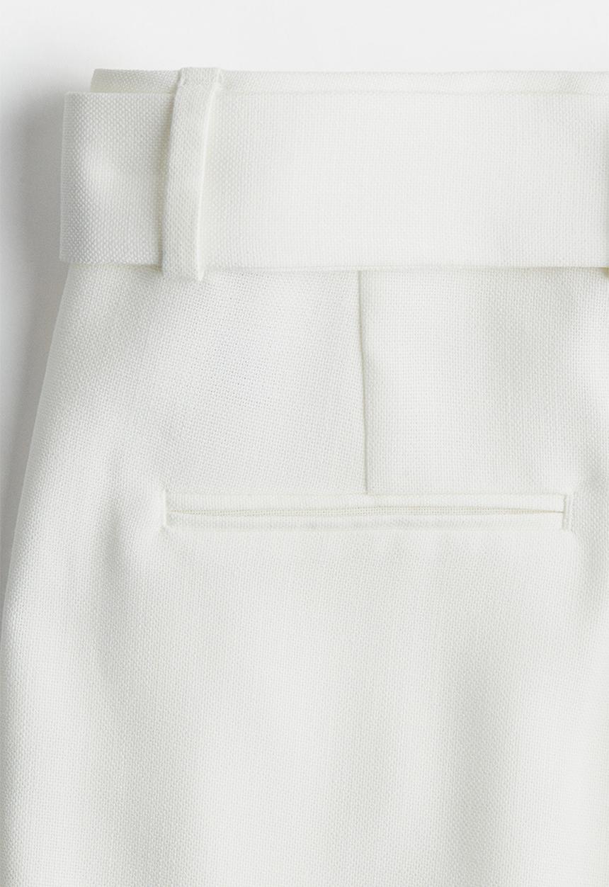 H&M - Wide tailored trousers - white
