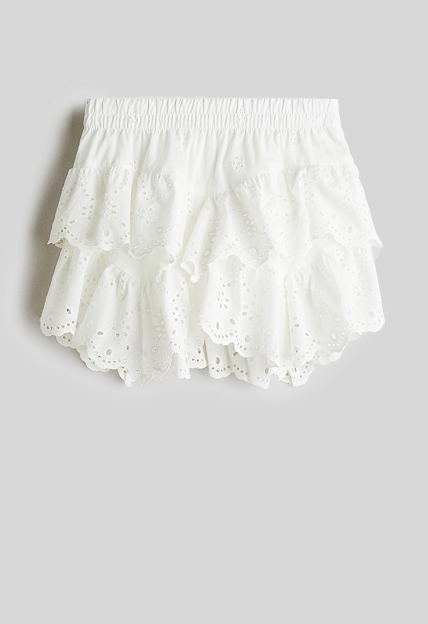 H&M - Broderie anglaise cotton skirt - white