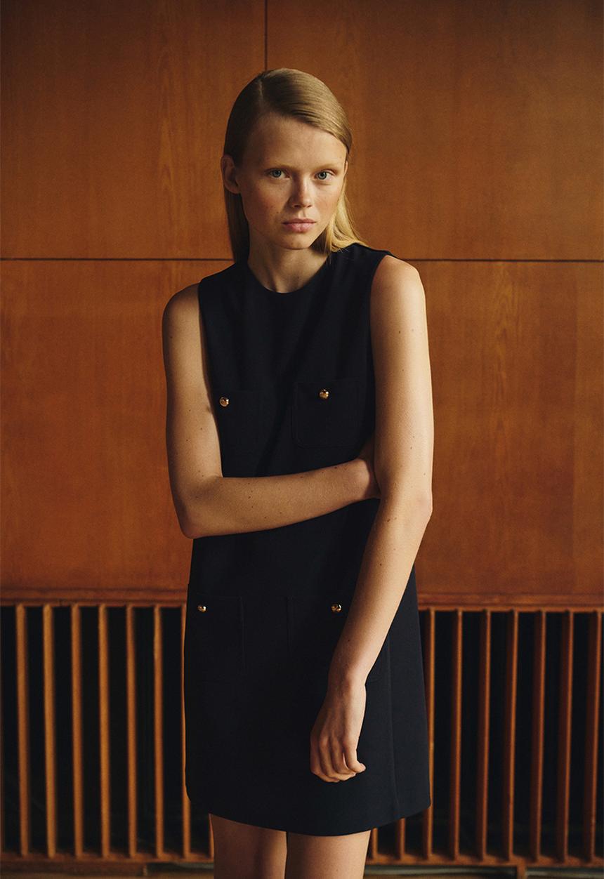 H&M - Pocket-detail shift dress - navy blue