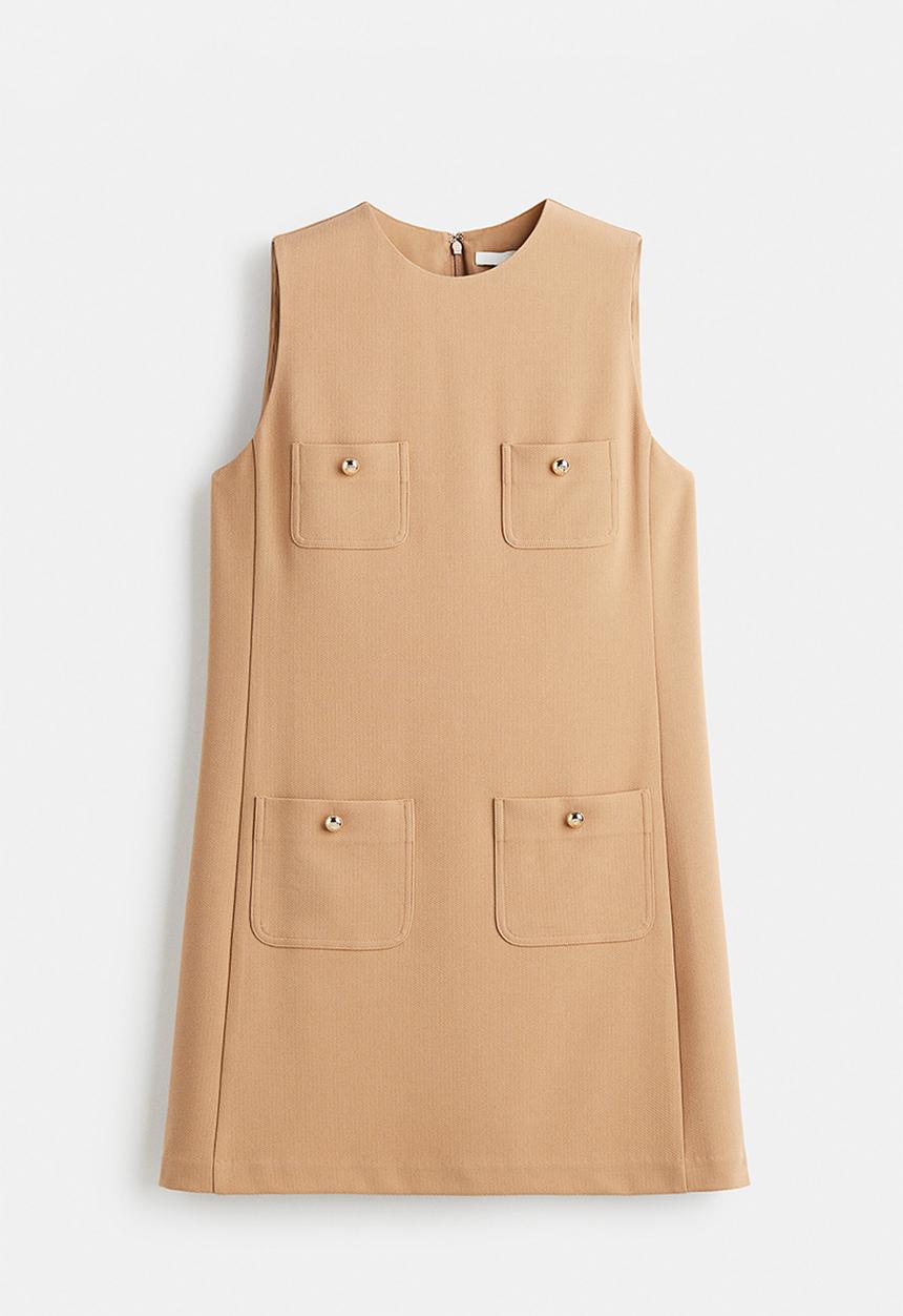 H&M - Pocket-detail shift dress - beige