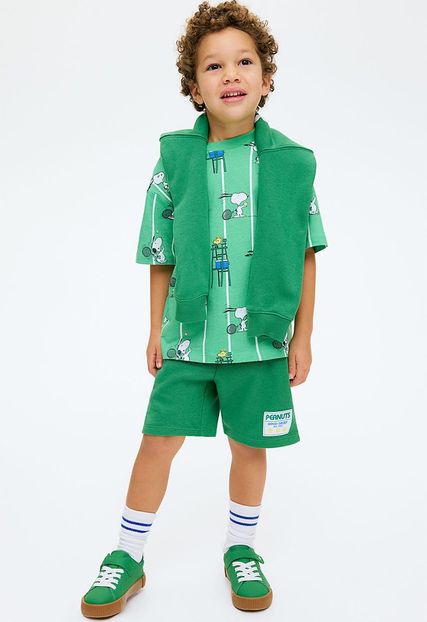 H&M - 2-piece printed set - green snoopy