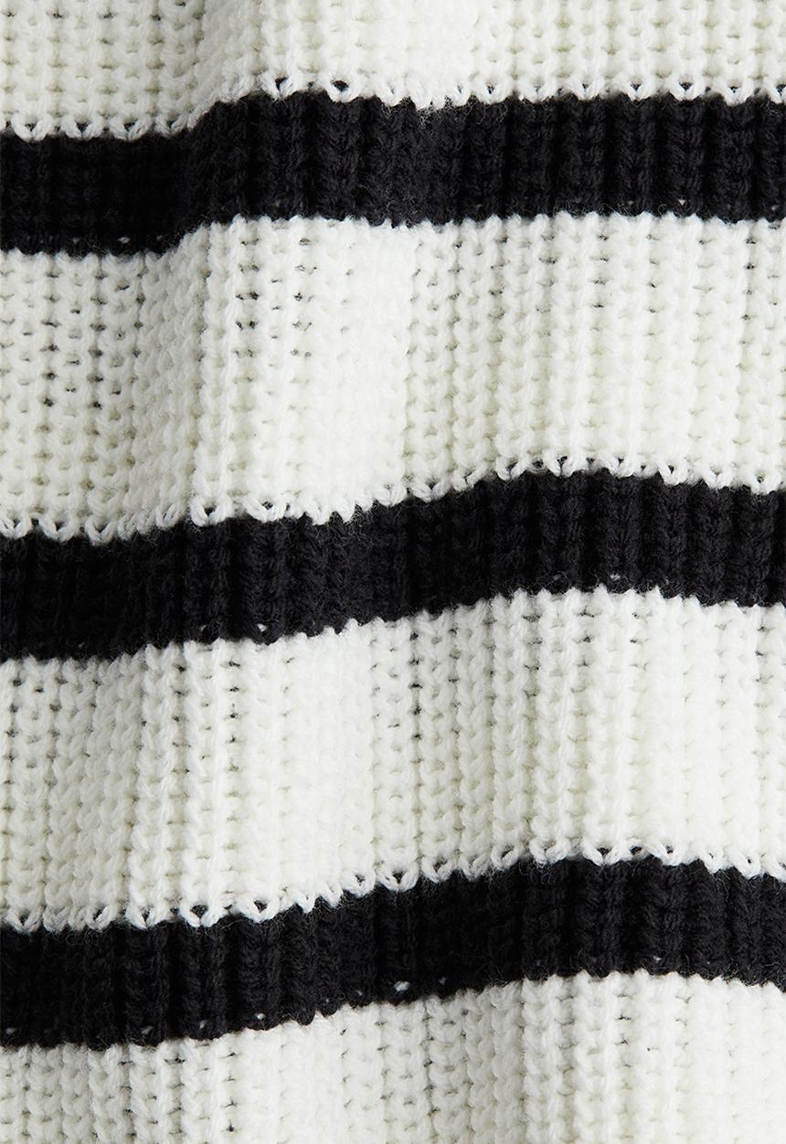 H&M - Cotton-blend jumper - white/black striped