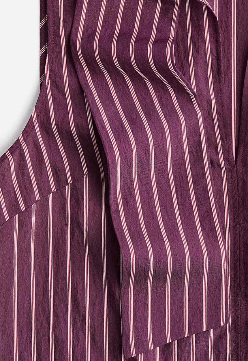 H&M - Tie-neck blouse - dark purple/striped 