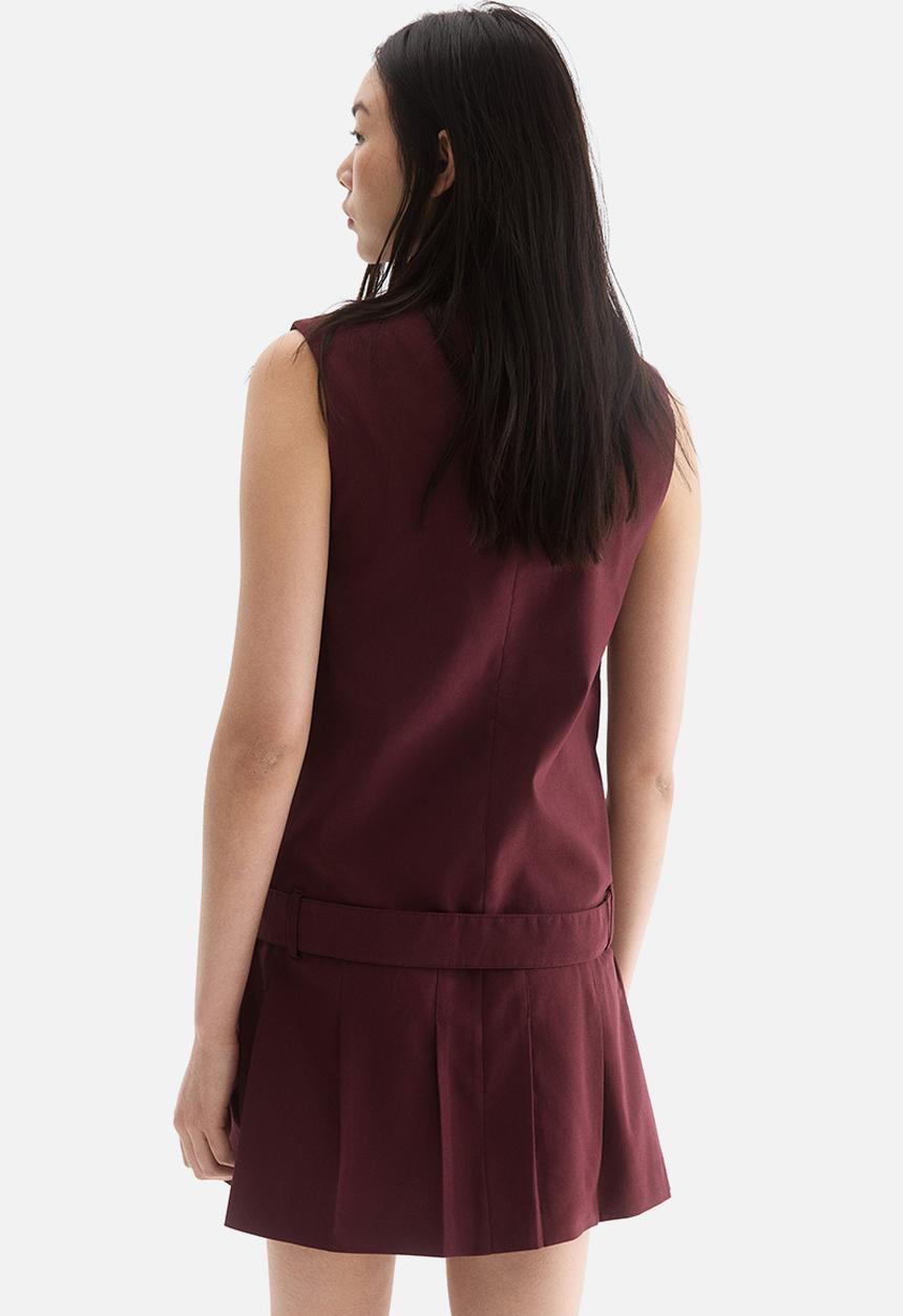 H&M - Belted shift dress - burgundy