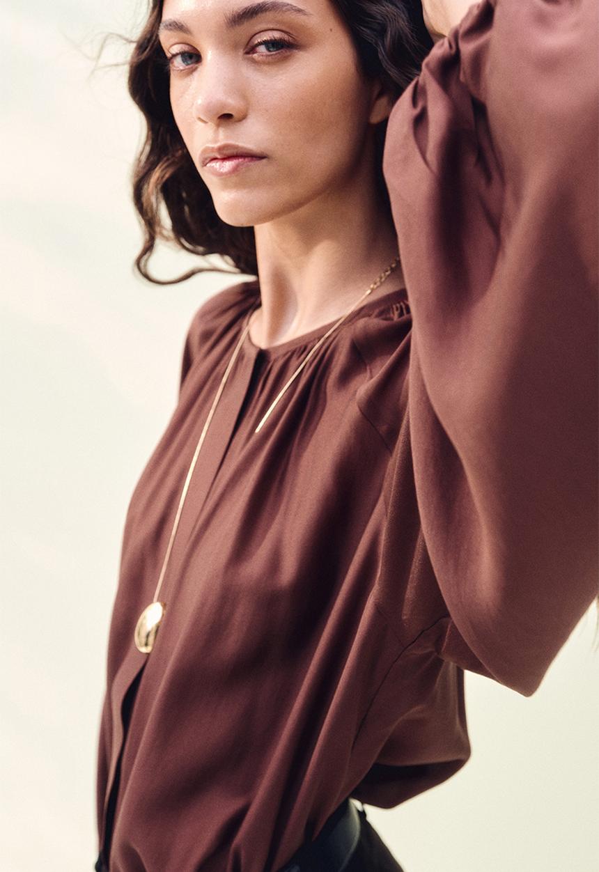 H&M - Oversized blouse - dark brown