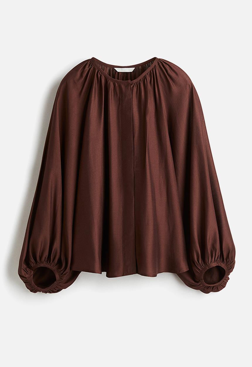 H&M - Oversized blouse - dark brown