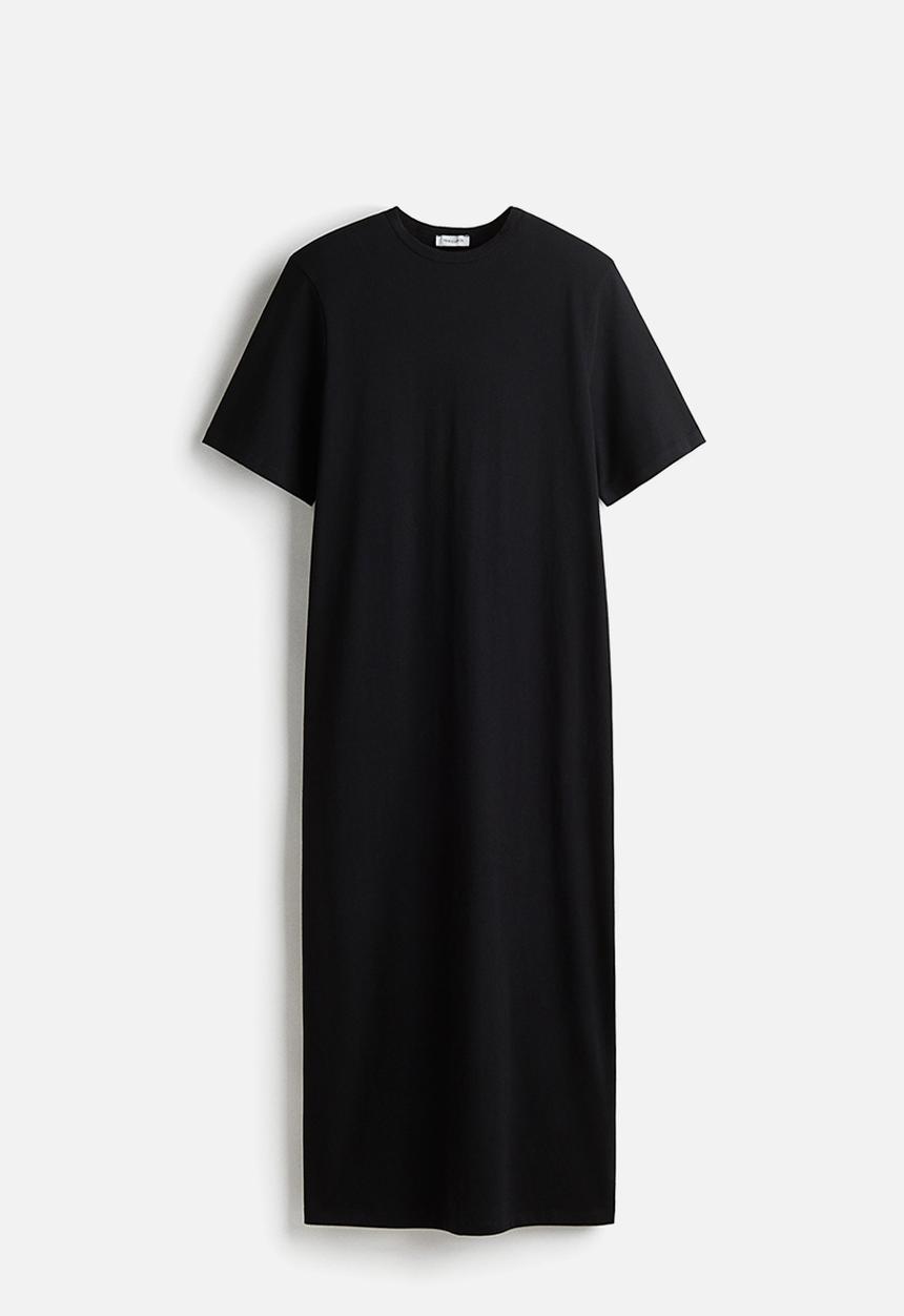 H&M - Shoulder-pad T-shirt dress - black