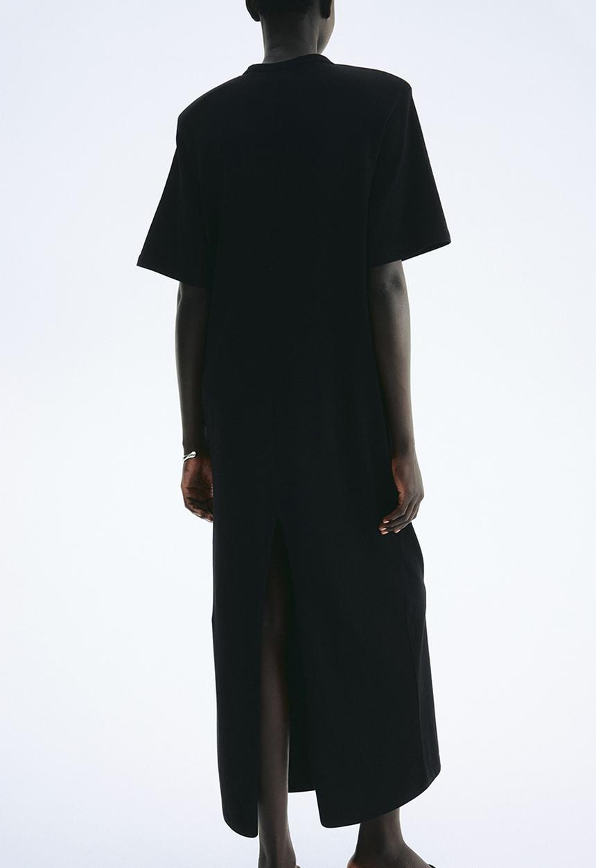 H&M - Shoulder-pad T-shirt dress - black