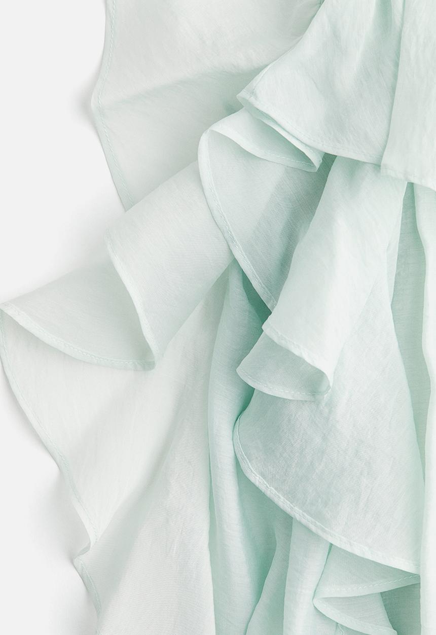 H&M - Flounced organza dress - light mint green 