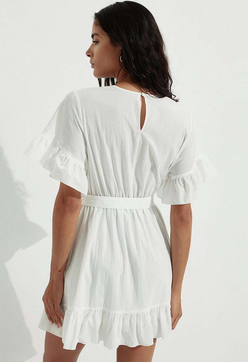 H&M - Frill-trimmed dress - white