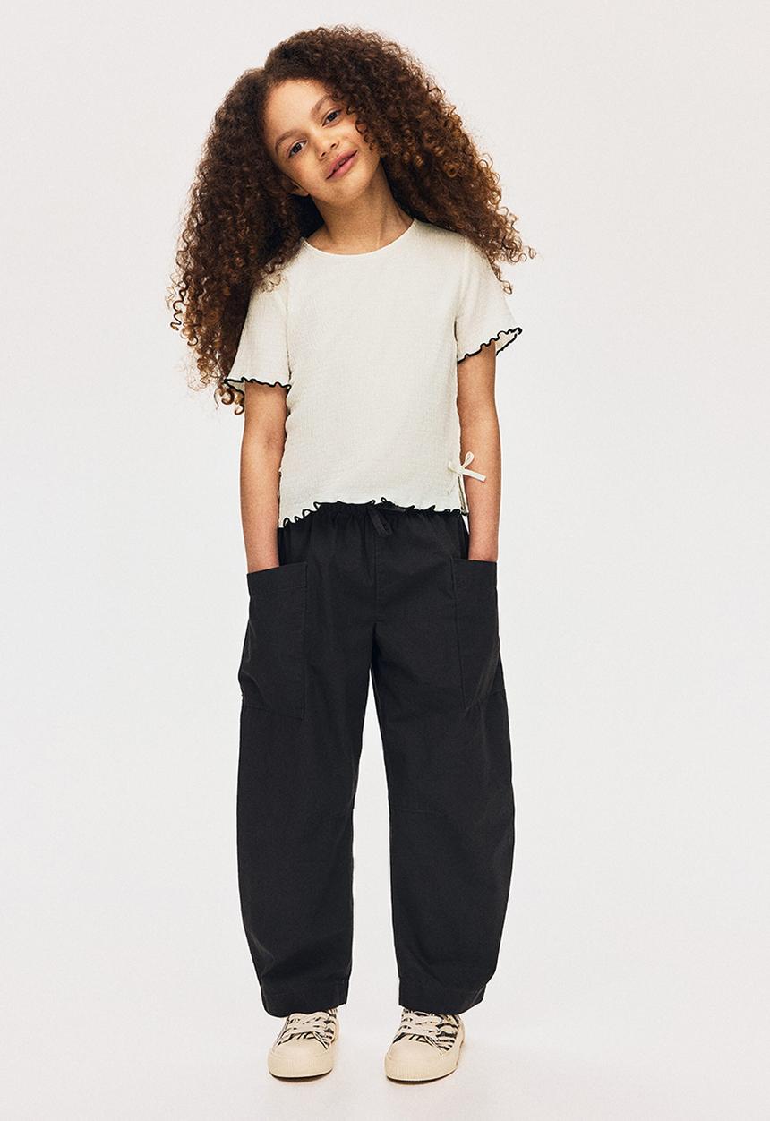 H&M - Bow-detail top - white