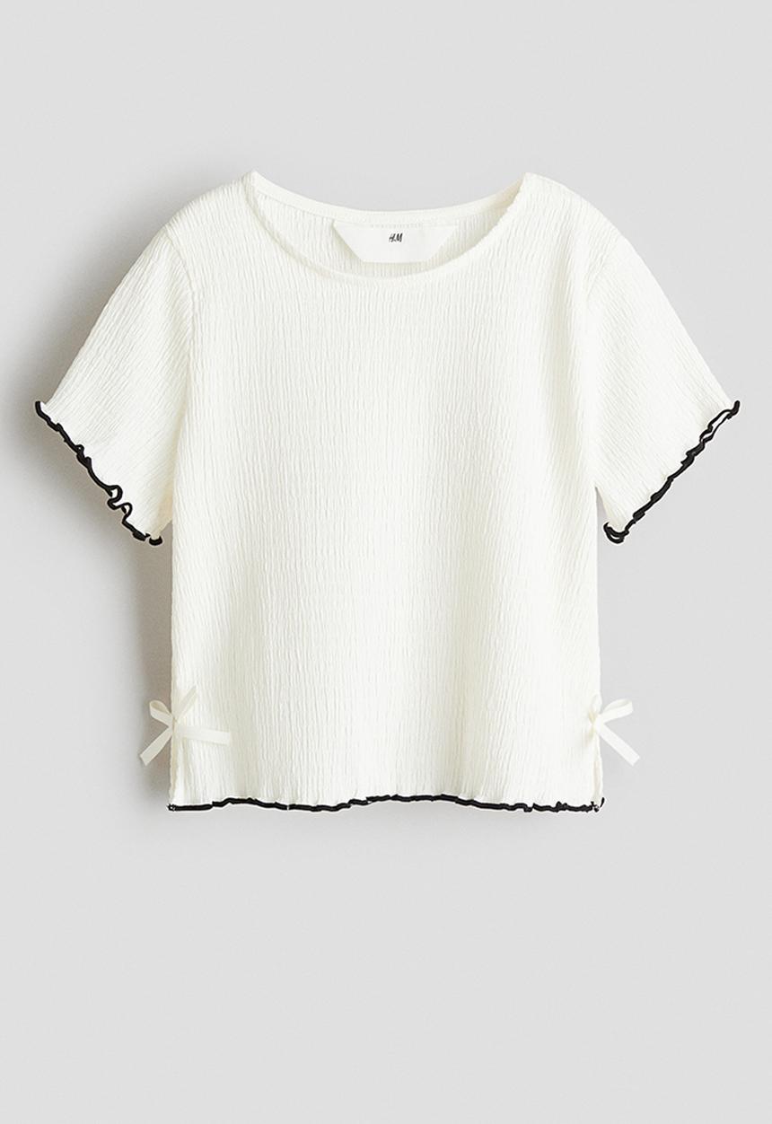H&M - Bow-detail top - white