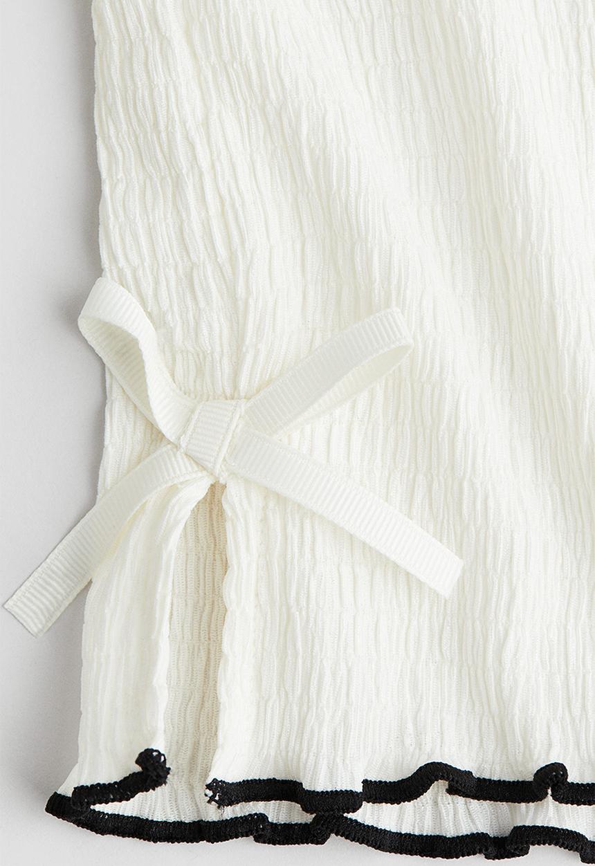 H&M - Bow-detail top - white