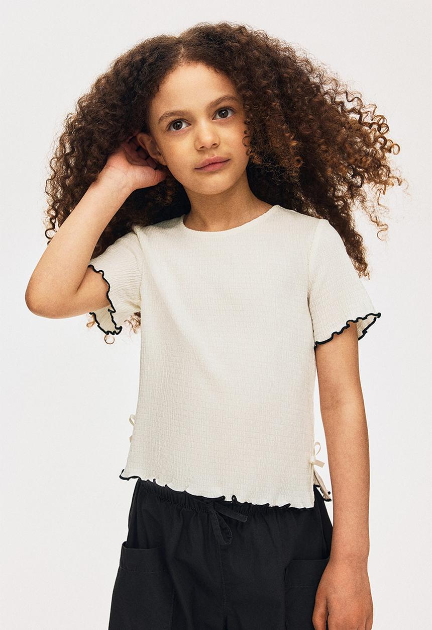 H&M - Bow-detail top - white