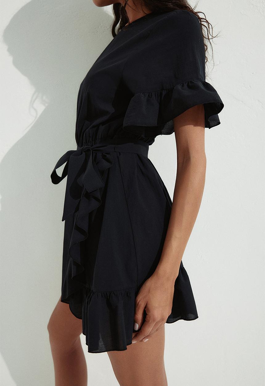H&M - Frill-trimmed dress - black